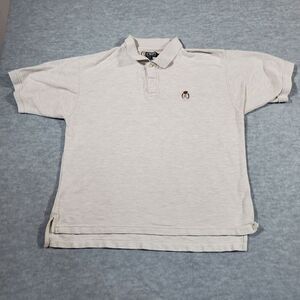 Chaps Ralph Lauren Shirt Men XL Gray Polo Golf Performance High Low Slit Popover